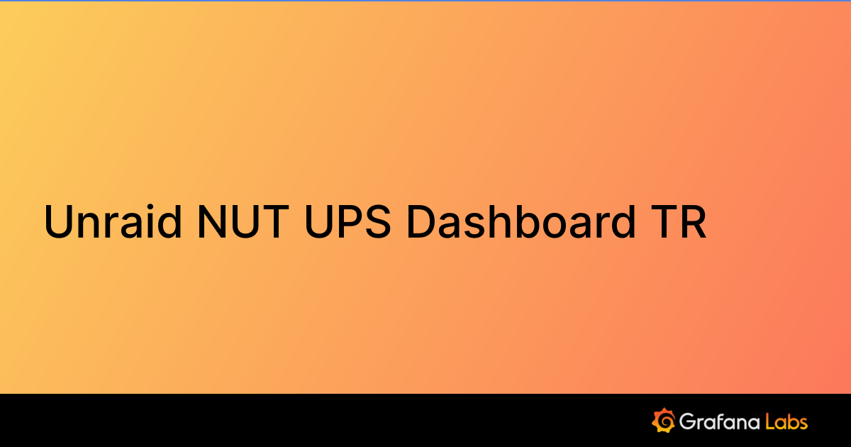 Unraid NUT UPS Dashboard TR Grafana Labs